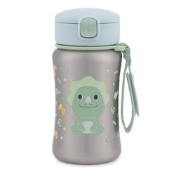 SKIP HOP Besties Squad Fľaša so slamkou na vodu nerez Dino 12 m+