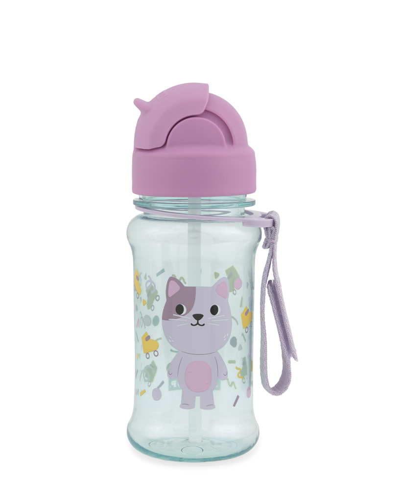 Skip Hop Besties Squad detská fľaša so slamkou mačička 12 m+ 355 ml