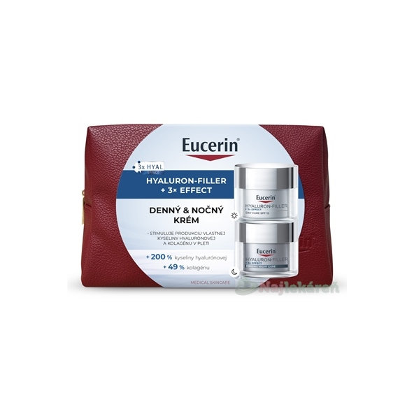 Eucerin Vianočná taštička HYALURON-FILLER + 3x EFFECT denný krém + nočný krém