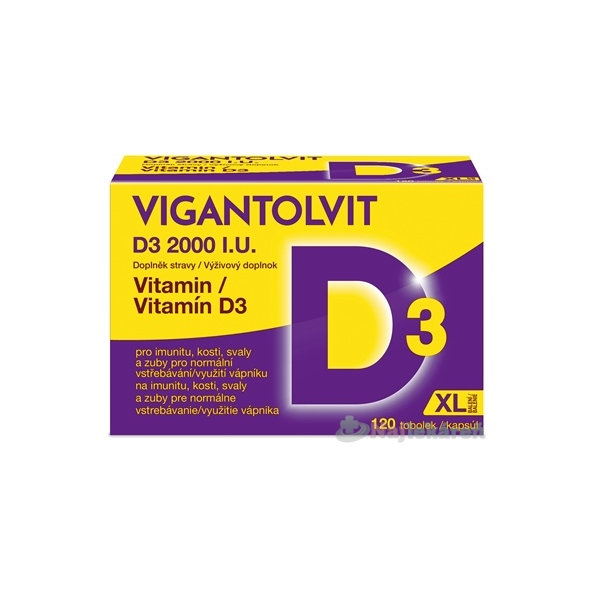 VIGANTOLVIT Vitamín D3 2000 IU 120 kapsúl