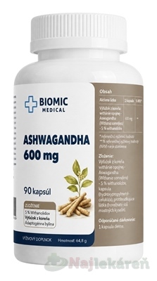 BIOMIC Ashwagandha 600 mg 90 kapsúl