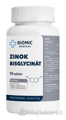 BIOMIC Zinok bisglycinát 15 mg 90 tabliet