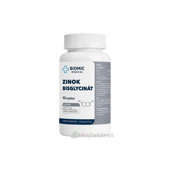 BIOMIC Zinok bisglycinát 15 mg 90 tabliet