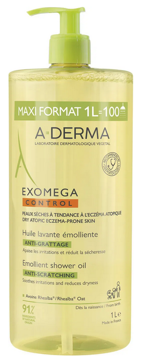 A-DERMA EXOMEGA CONTROL Sprchový olej pre suchú kožu so sklonom k atopii 1000ml kúpite na Najlekaren.eu