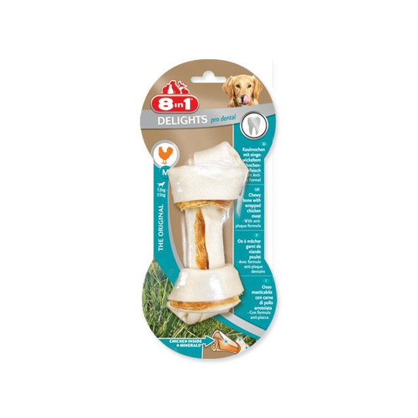 Pochúťka 8in1 Delights Dental kosť žuvacia M