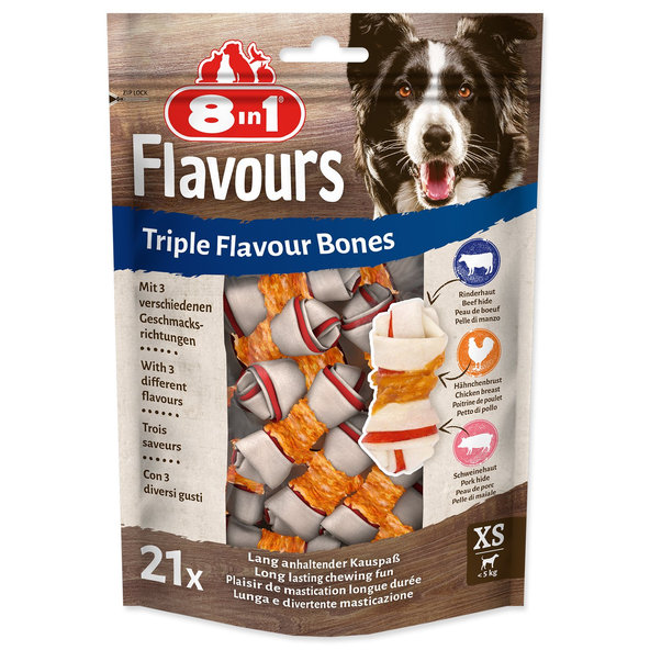 8in1 Flavours žuvacia kosť pre psov XS 16 x 21 ks
