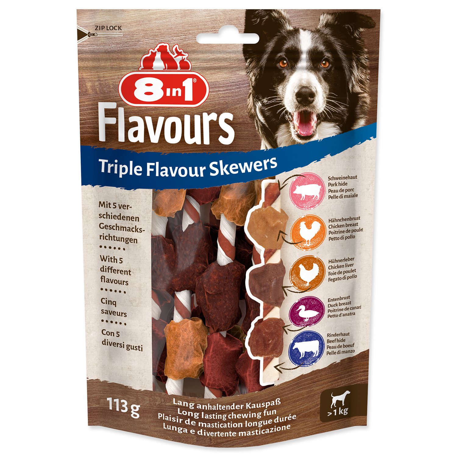 8in1 Flavours žuvací špíz pre psov 24 x 6 ks