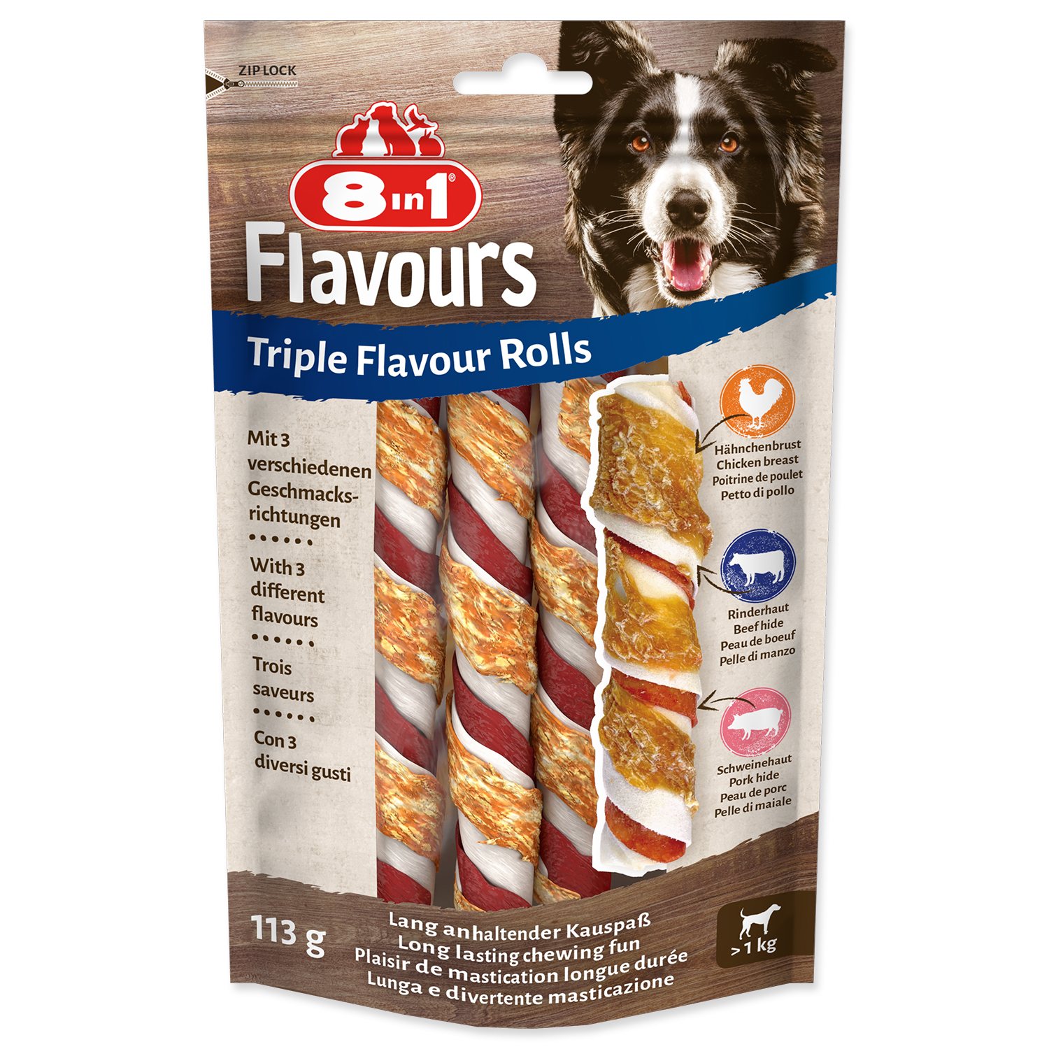 8in1 Flavours žuvacia rolka pre psov 36 x 3 ks