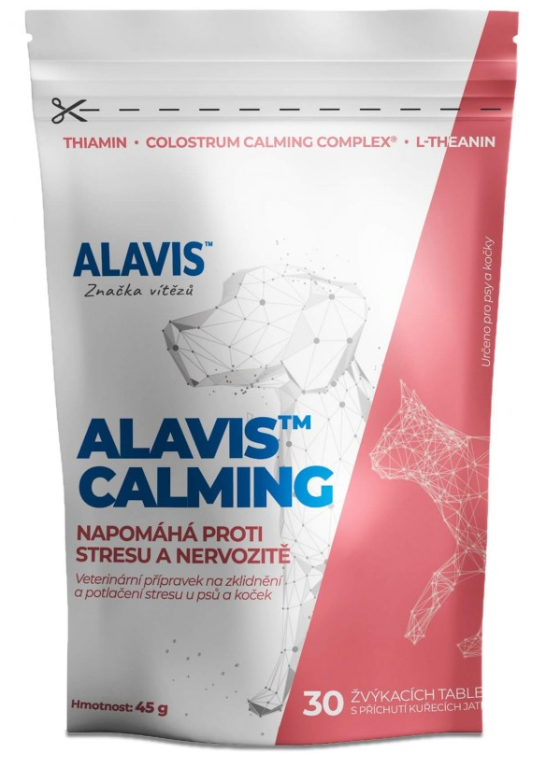 ALAVIS CALMING mäkké tablety na upokojenie pre psy a mačky 30 tabliet