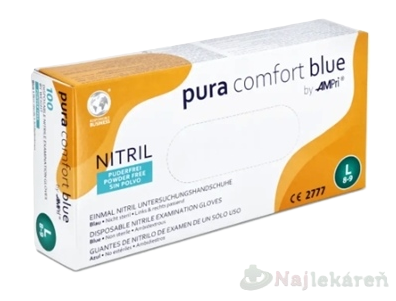 AMPri Pura Comfort Blue Nitrilové rukavice L modré 100 ks
