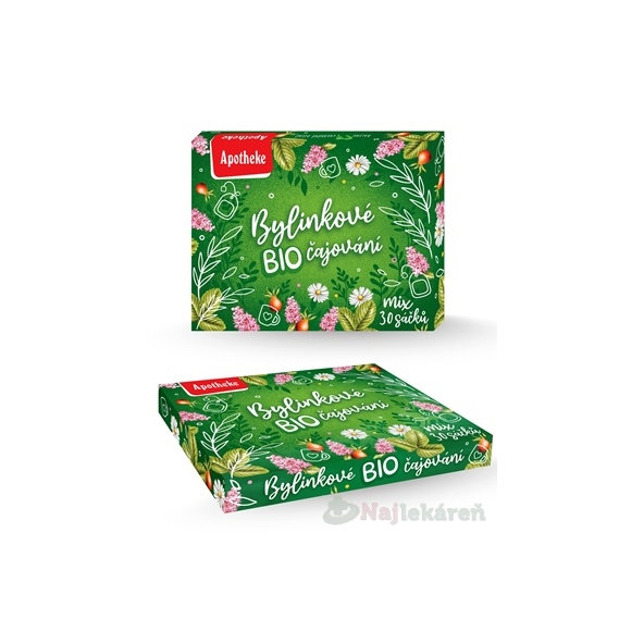 APOTHEKE KOLEKCIA Bylinkové čajovanie BIO ovocné a bylinné čaje v nálevových vreckách, 6 druhov, 30ks