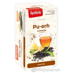 APOTHEKE PREMIER Pu-erh a ananás pravý čierny čaj v nálevových vreckách 20x2g