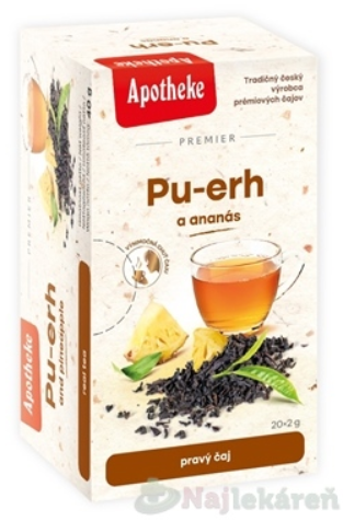 APOTHEKE PREMIER Pu-erh a ananás pravý čierny čaj v nálevových vreckách 20x2g kúpite na Najlekaren.eu