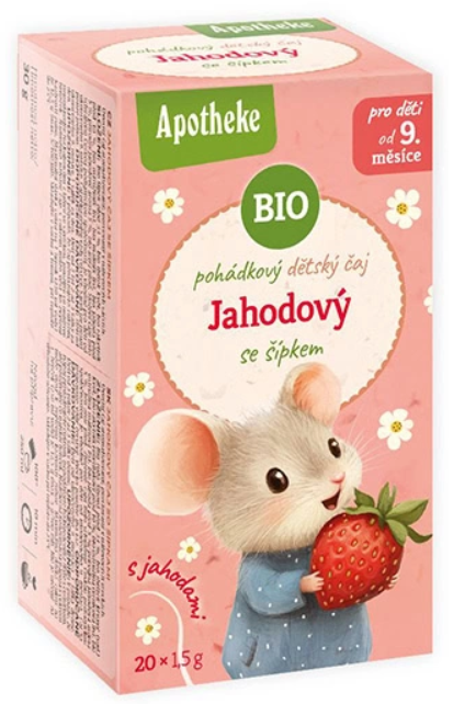 APOTHEKE ROZPRÁVKA Jahodový so šípkami BIO ovocný čaj detský 20x1,5g