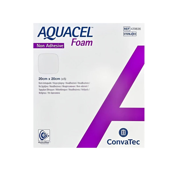 AQUACEL Foam neadhezívne penové krytie 20x20 cm 5 ks