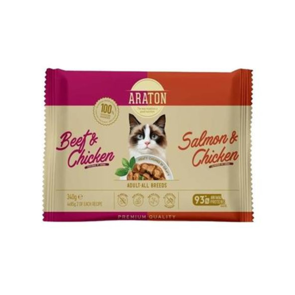 ARATON cat adult wet set kapsičiek pre mačky 4 x 85 g