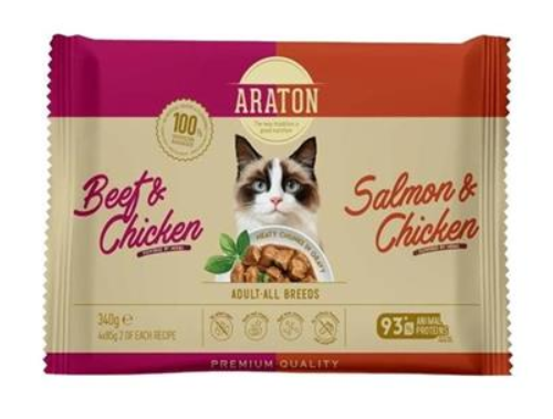 ARATON cat adult wet set kapsičiek pre mačky 4 x 85 g