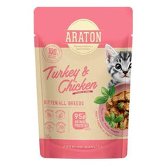 ARATON cat kitten wet turkey&chicken kapsička pre mačiatka 85 g