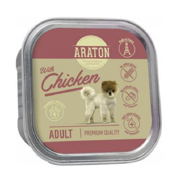 ARATON dog adult chicken vanička pre psy 150g