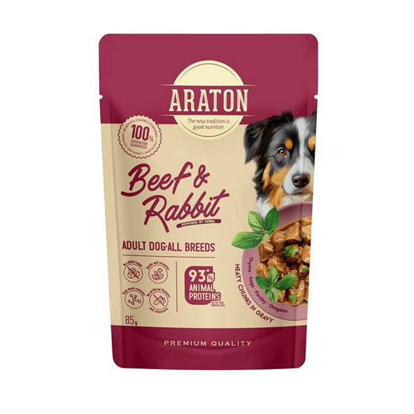ARATON dog adult wet beef&rabbit kapsička pre psy 85 g