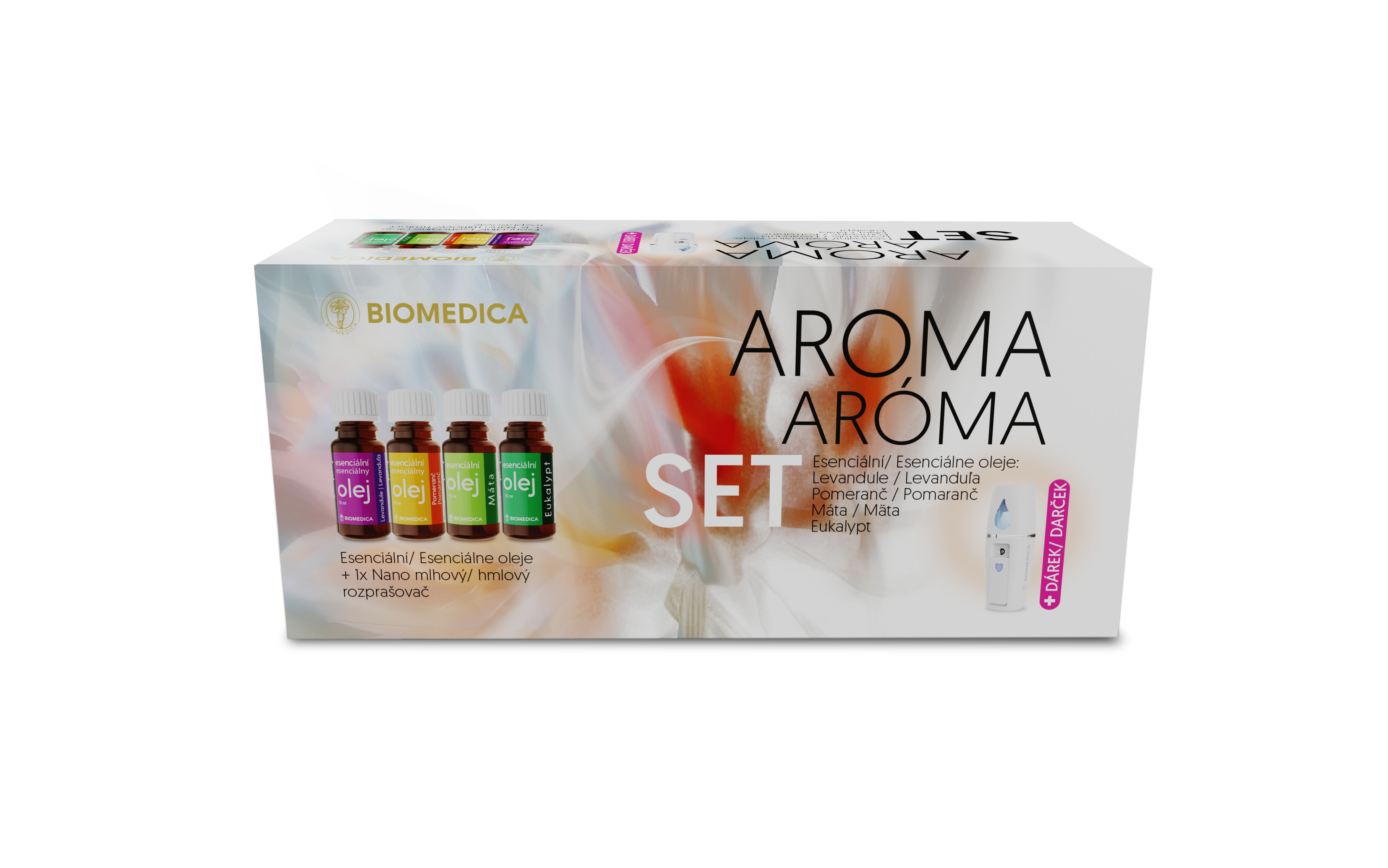 BIOMEDICA Aróma set 4×10 ml + nano rozprašovač