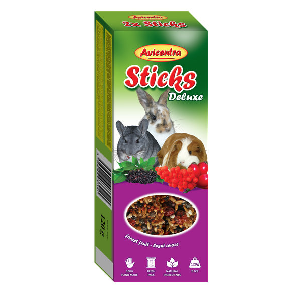 AVICENTRA tyčinky pre králiky a morčatá - lesné ovocie 2ks/120g