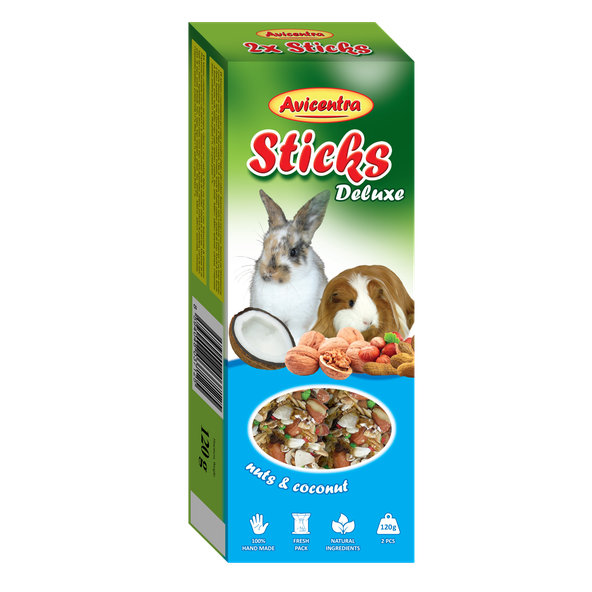 AVICENTRA tyčinky pre králiky a morčatá - orech a kokos 2ks
