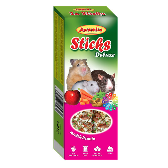 AVICENTRA tyčinky s medom a vitamínmi pre škrečky, potkany a myši 2ks/120g