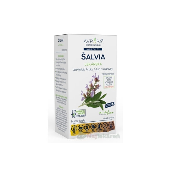 AVROPA ŠALVIA LEKÁRSKA bylinné kvapky 50ml