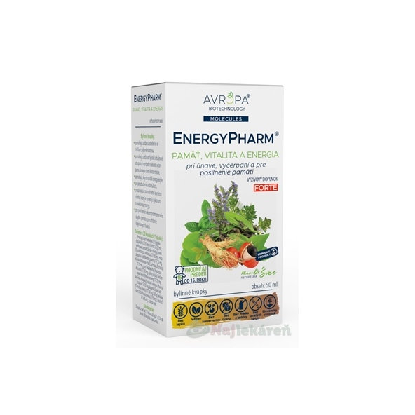 AVROPA EnergyPharm bylinné kvapky na pamäť, vitalitu a energiu 50ml