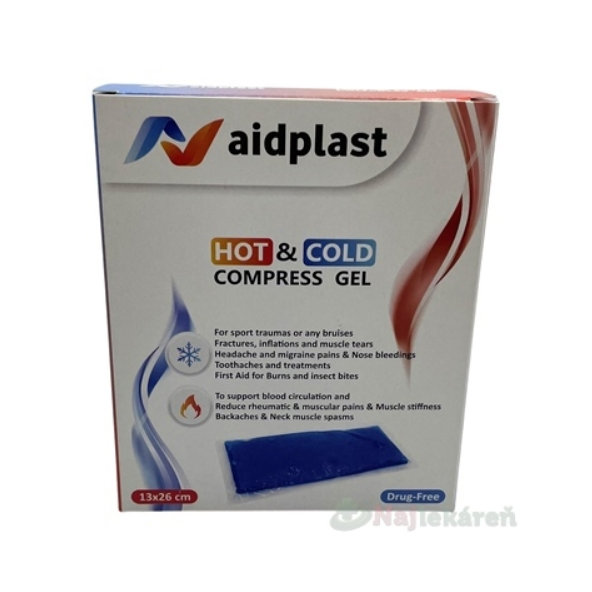 Aidplast Kompresný gélový obklad teplý-studený 13x26cm 1ks