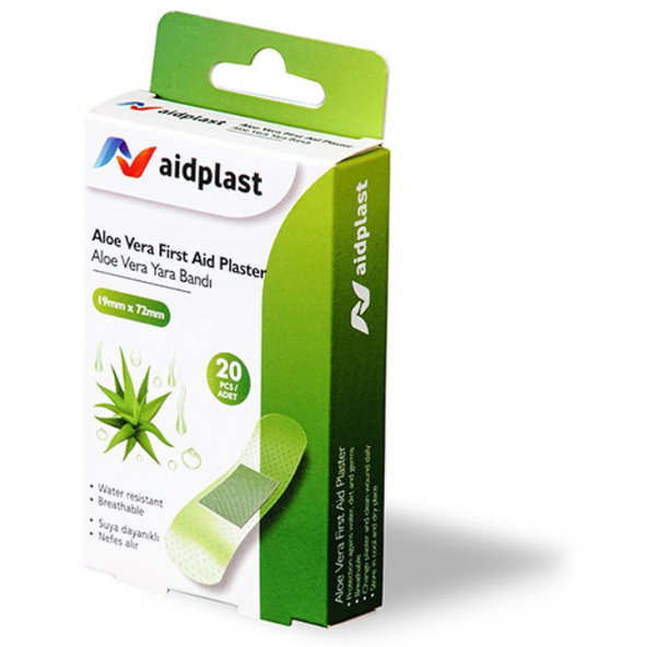 Aidplast Priehľadná náplasť s Aloe 1,9x7,2cm 20ks