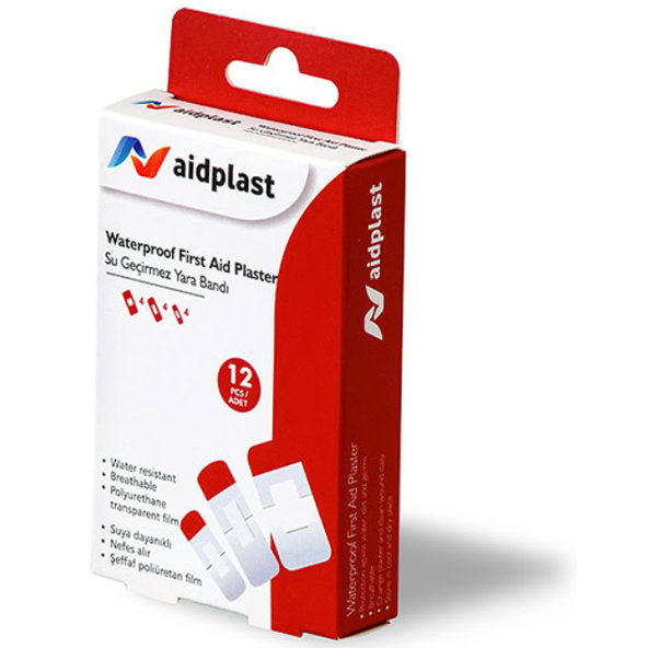 Aidplast Vodeodolná náplasť rôzne tvary 12ks