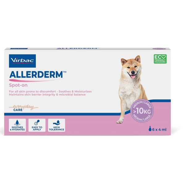 Allerderm spot-on ochranný roztok pre stredných psov a veľké mačky nad 10kg, 6x4ml