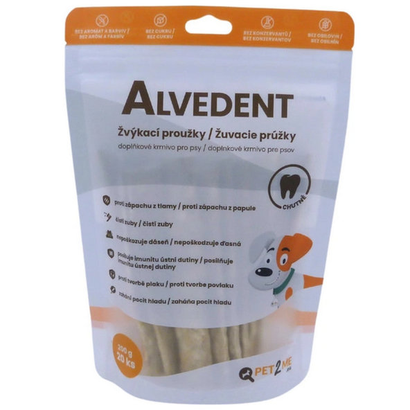 Alvedent – dentálne žuvacie prúžky pre psy 20ks/200g