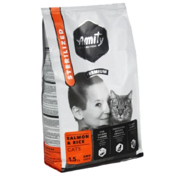 Amity CATS Premium STERILIZED Salmon and Rice granule pre sterilizované mačky losos s ryžou 1,5kg