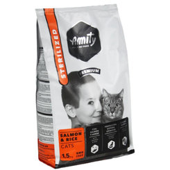 Amity CATS Premium STERILIZED Salmon and Rice granule pre sterilizované mačky losos s ryžou 1,5kg