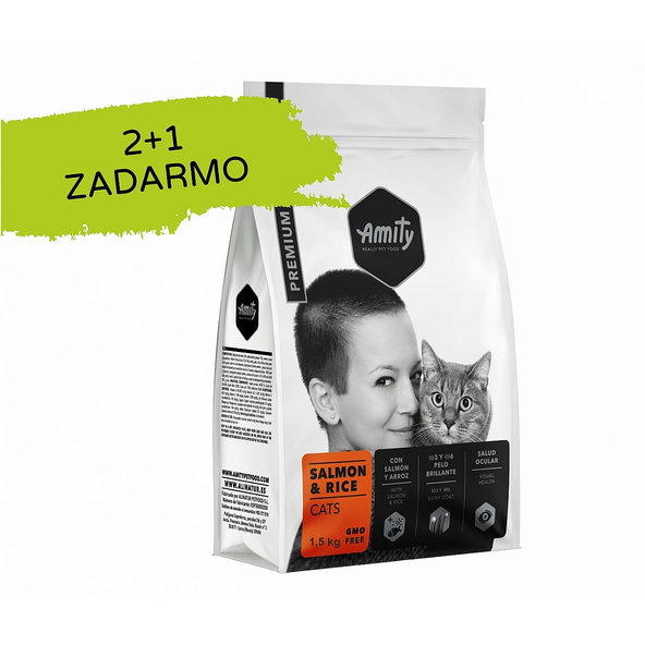 Amity CATS Premium Salmon and Rice 1,5kg 2+1 zdarma