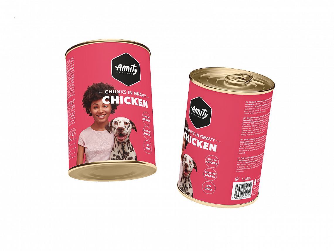 Amity dog konzerva kuracie kúsky v omáčke 415g