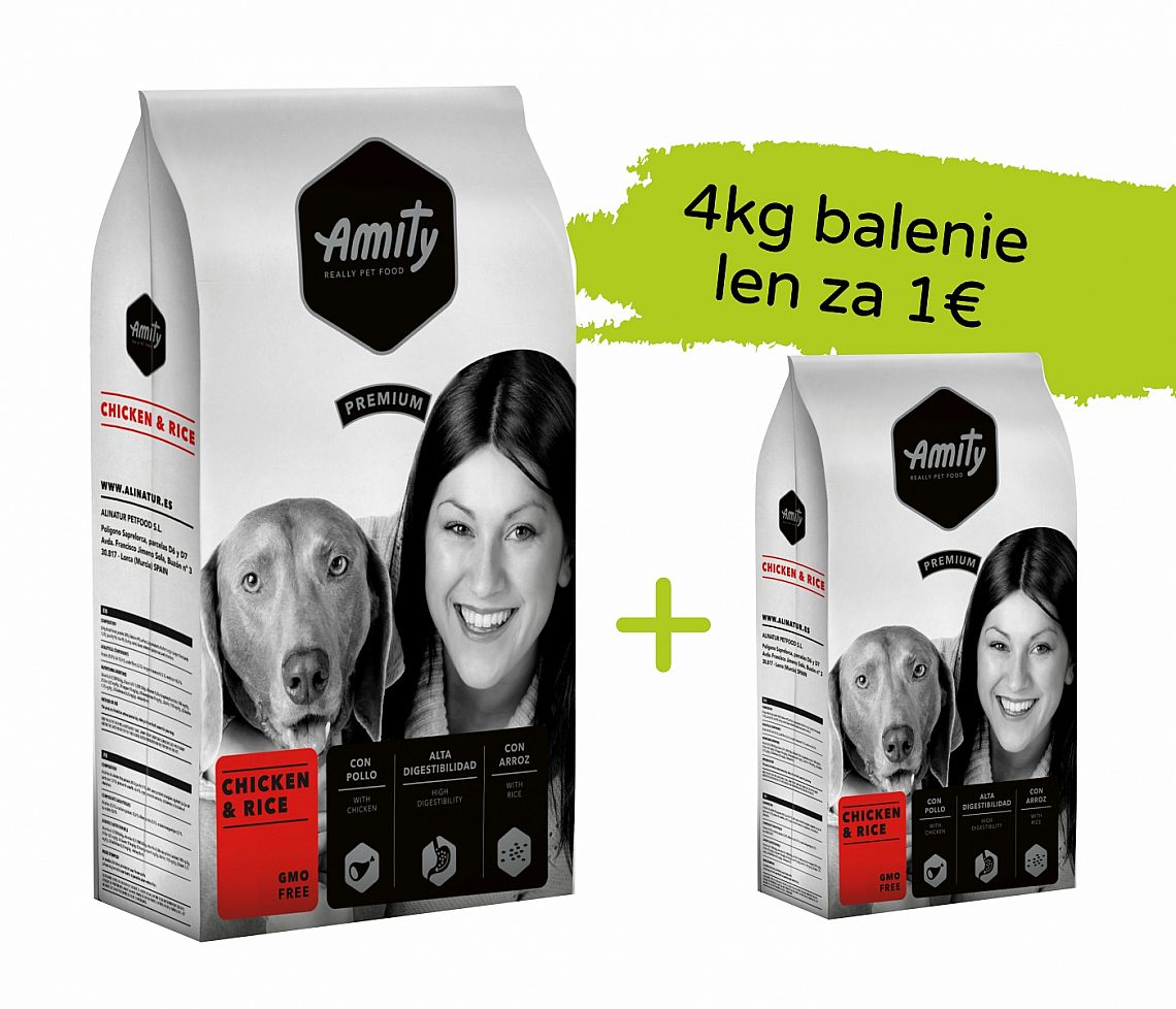 E-shop Amity Premium Chicken and Rice 15kg +4kg za 1€