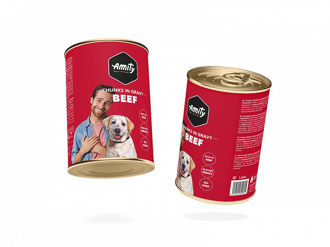 Amity dog konzerva hovädzie kúsky v omáčke 415g