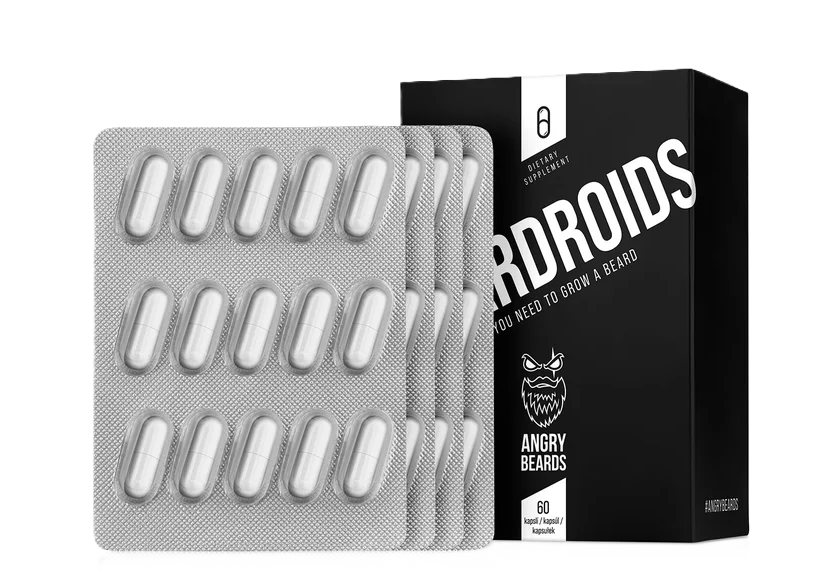 Angry Beards BearDroids Vitamíny na rast fúzov 60 kapsúl