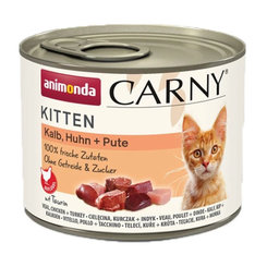 Animonda CARNY® cat Kitten teľacie, kuracie mäso a morka konzervy pre mačiatka 12x200g
