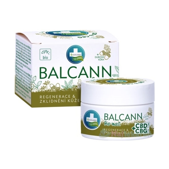 Annabis BALCANN Bio Konopná masť CBD + CBG upokojujúca s dubovou kôrou 50ml