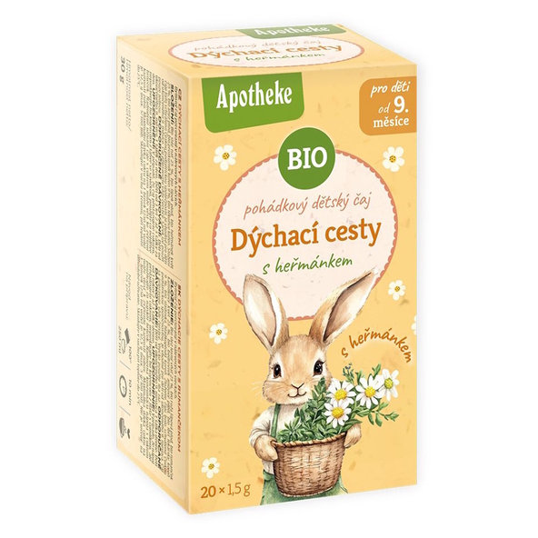 Apotheke Rozprávka Dýchacie cesty s rumančekom Bio 9 m+ 20 vrecúšok