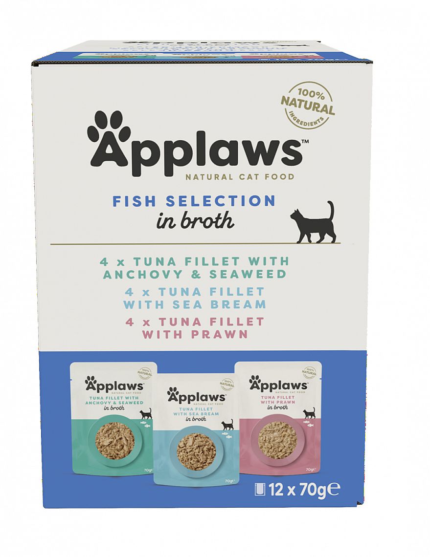 Applaws Cat Fish Selection in broth kapsička Multipack 12x70 g