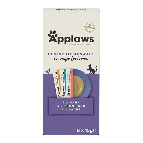 Applaws Cat Treat Variety selection puree pochúťka 8 x 15 g