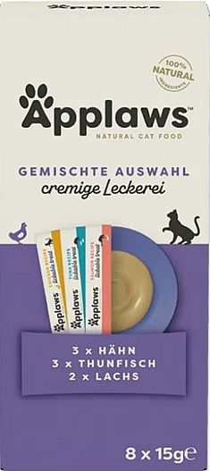 Applaws Cat Treat Variety selection puree pochúťka 8 x 15 g