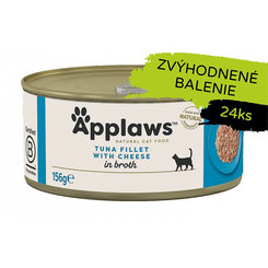 Applaws Cat Tuna Fillet with Cheese in Broth konzerva 24 × 70 g