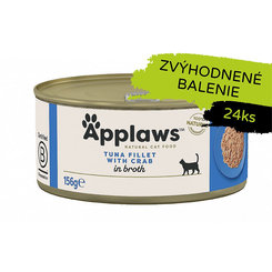 Applaws Cat Tuna Fillet with Crab in Broth konzerva 24 x 70 g